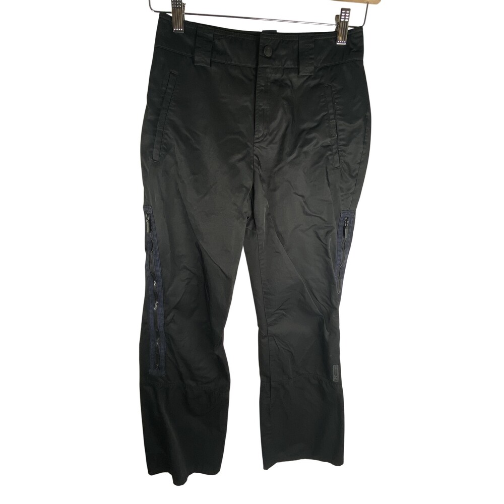 Ralph Lauren Pants Womens 2 Black Snow Ski Nylon Straight Leg Ankle Zip 26x30